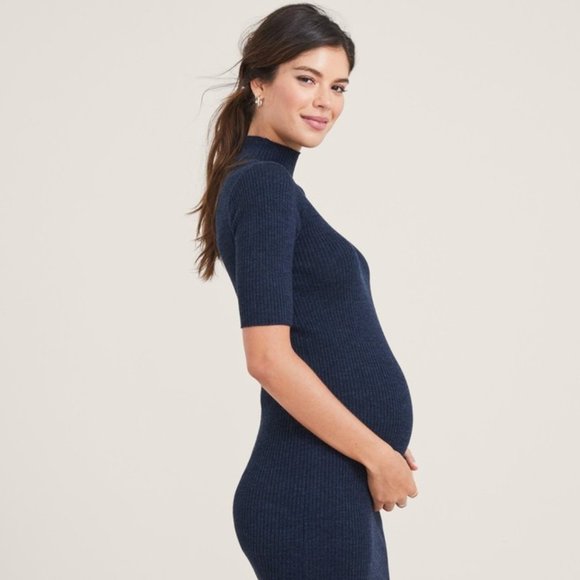 SOLD - Hatch The Penelope Ribbed Knit Midi-Dress Navy/Ink Size 1 (Small, Sz 2-4) - Picture 2 of 6
